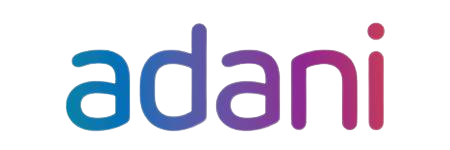 Adani logo purple and pink text